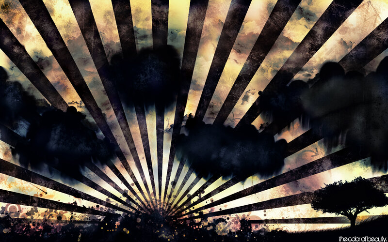 Sunburst with silhouetted clouds