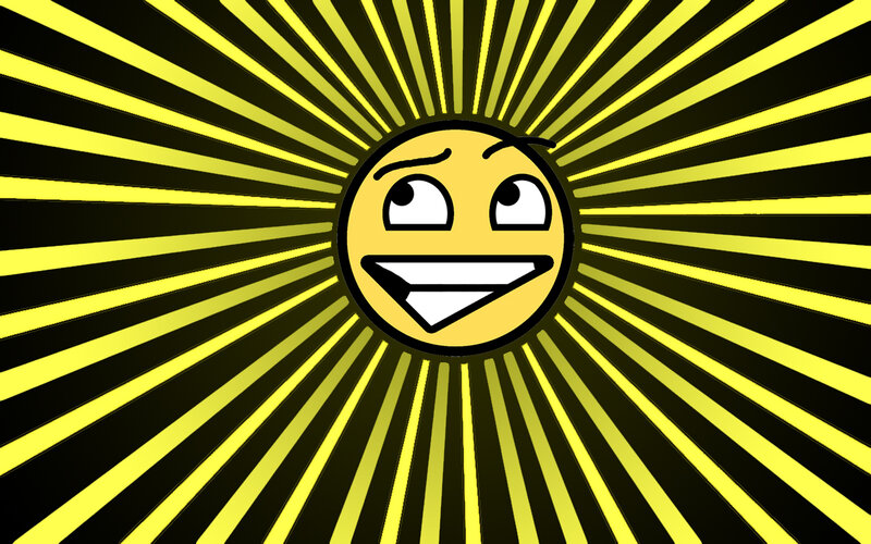 sunburst with smiling face