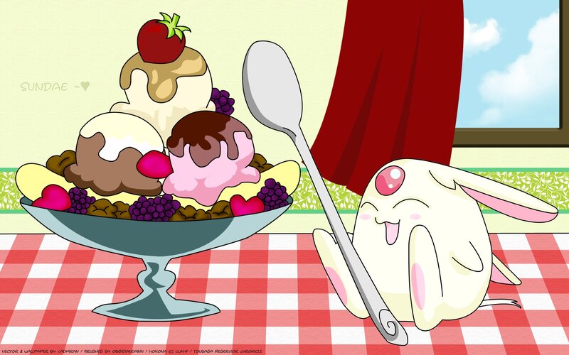 Sundae with cute bunny