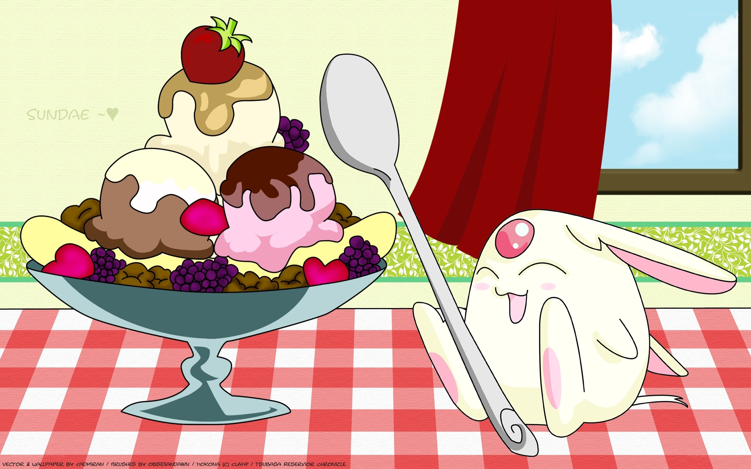Sundae with cute bunny