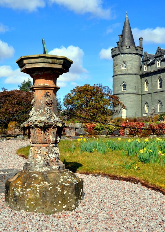 Sundial in front of a castle