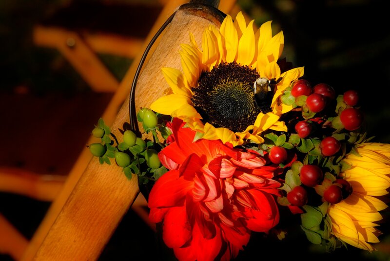 Sunflower and Bee Bouquet