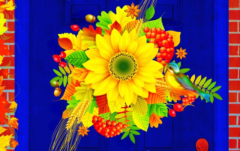 Sunflower and Bird Arrangement