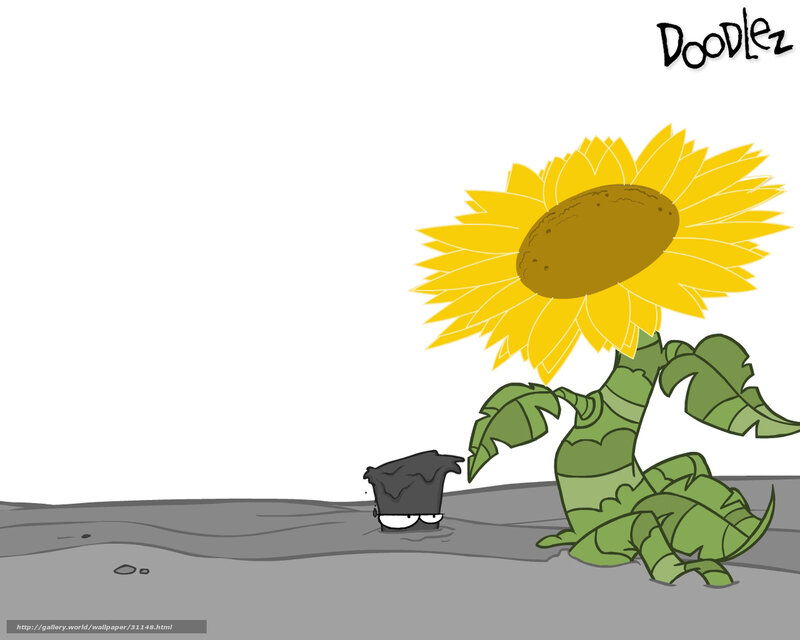 Sunflower and bucket doodle
