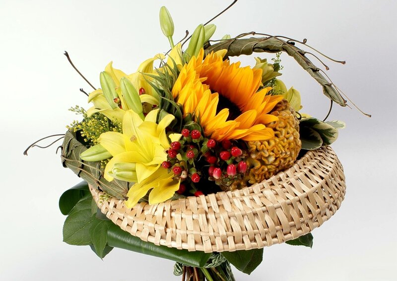 Sunflower and Lily Bouquet