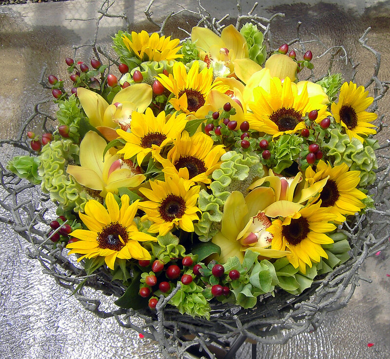 Sunflower and Orchid Bouquet