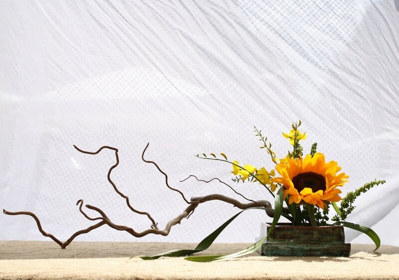 Sunflower and Twigs Arrangement