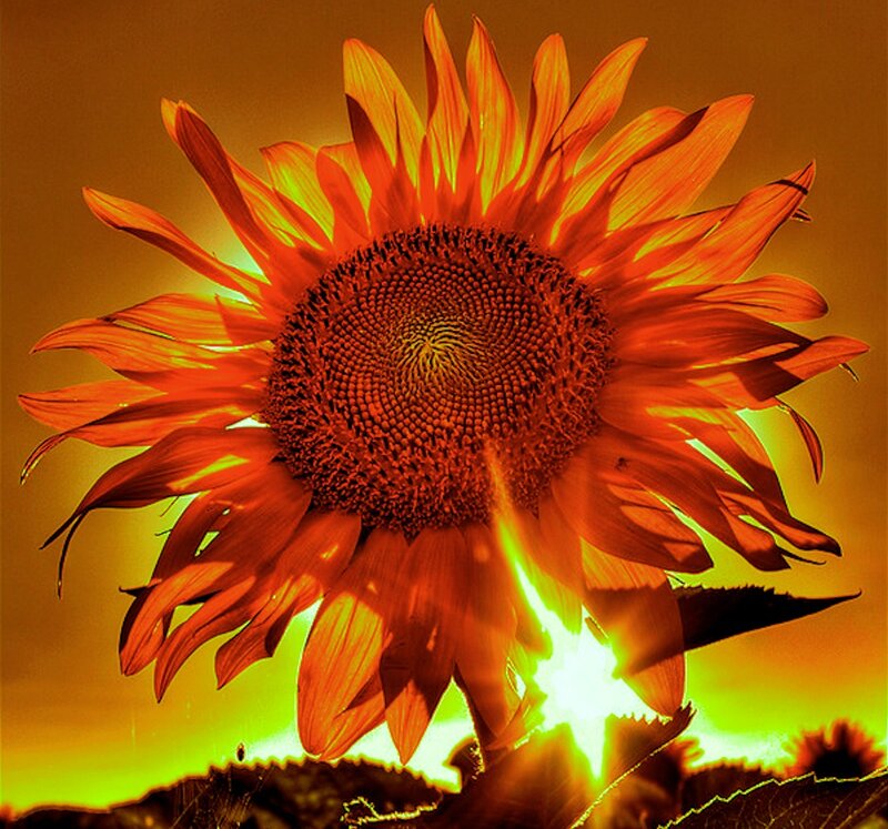 Sunflower at Sunset — Orange