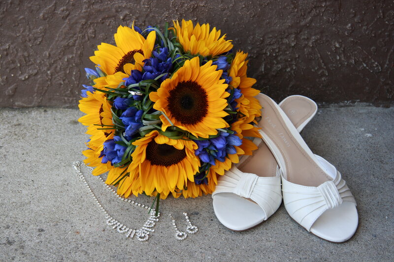 Sunflower Bouquet and Shoes