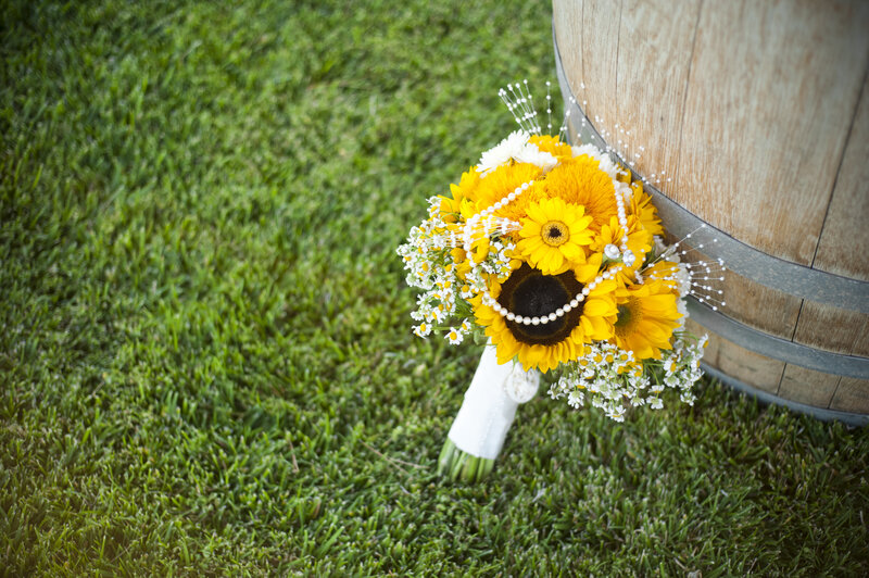 Sunflower Bouquet on Grass