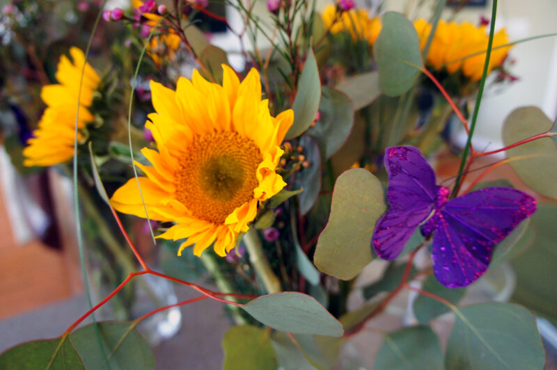 Sunflower Bouquet with Butterfly
