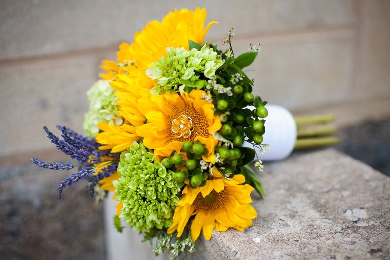 Sunflower Bouquet with Ring