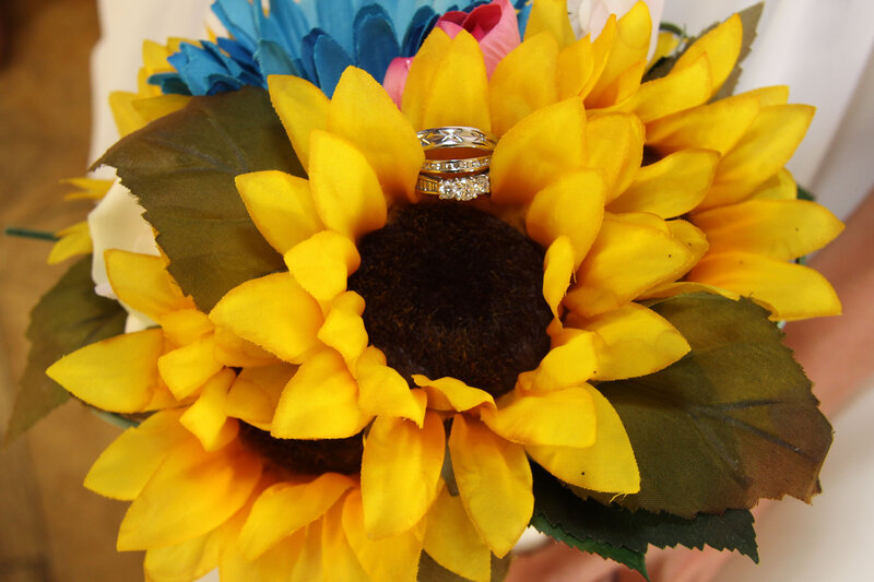 Sunflower Bouquet with Rings