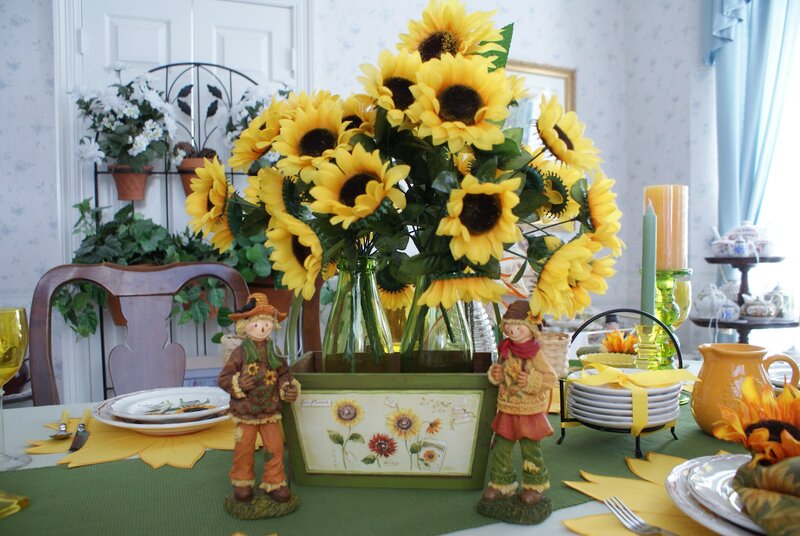 Sunflower Centerpiece on Table