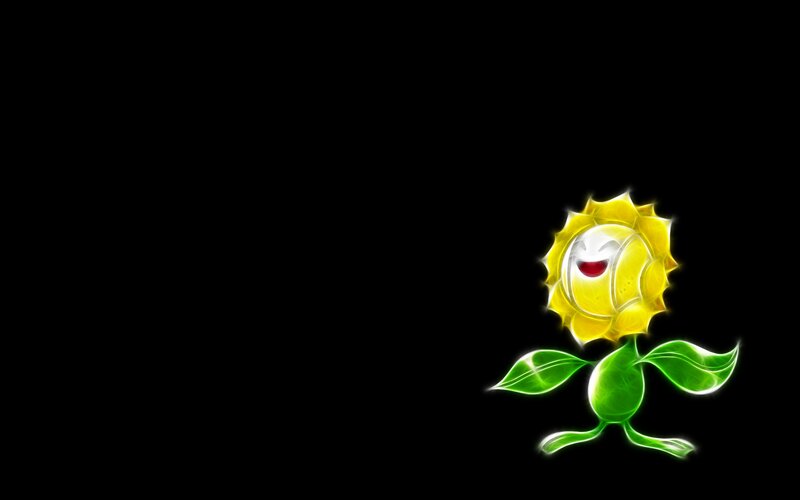 Sunflower character on black