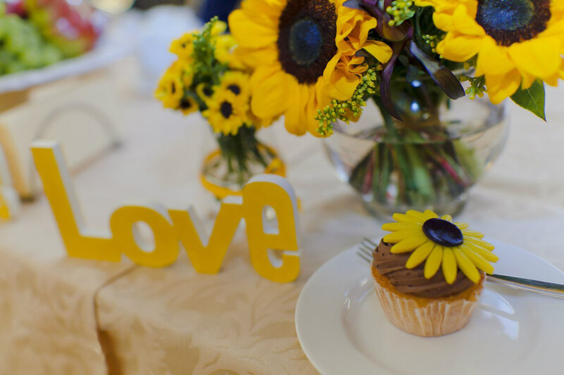 Sunflower Cupcake on Table