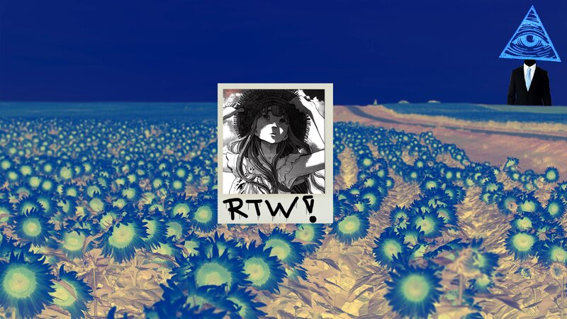 Sunflower Field at Night — Blue