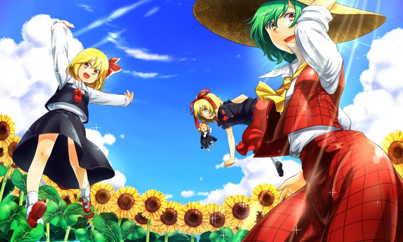 Sunflower field characters