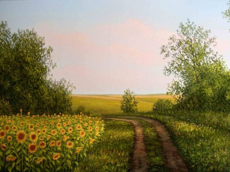 Sunflower Field Path — Yellow