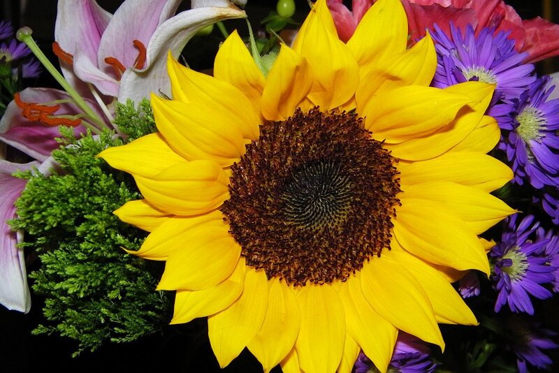 Sunflower in a floral arrangement
