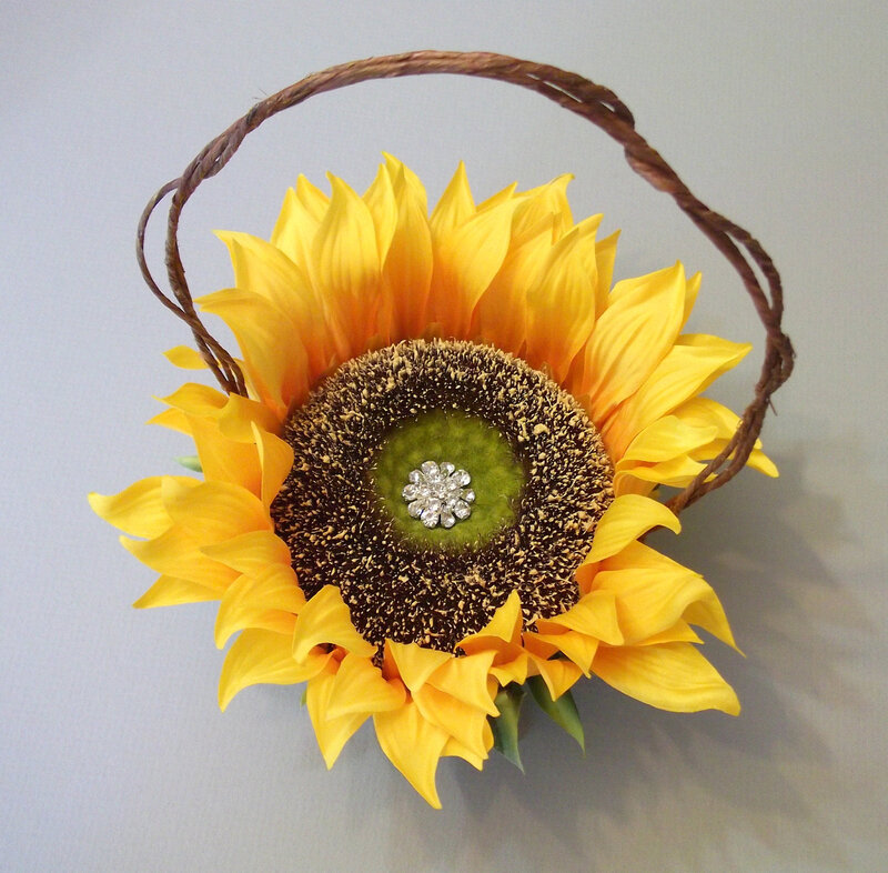 Sunflower in Basket — Yellow