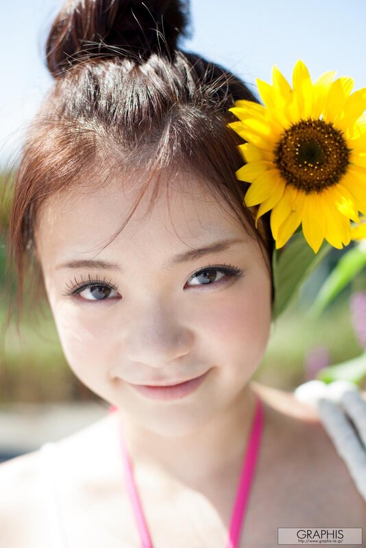 Sunflower in hair portrait