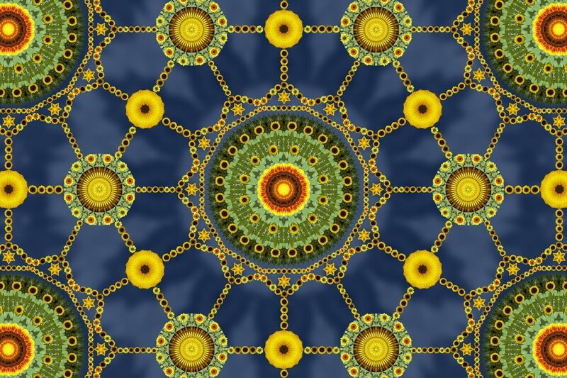 Sunflower Mandala Pattern — Blue