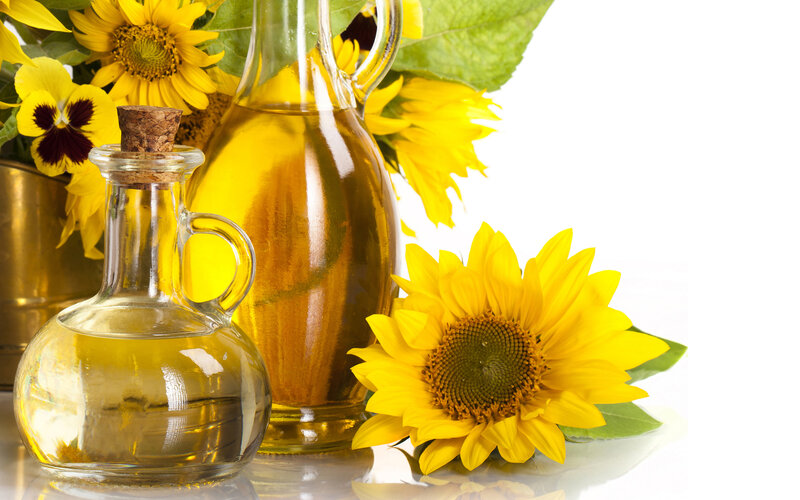 Sunflower Oil Bottles — Yellow, Bright