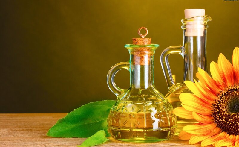 Sunflower Oil Bottles — Yellow, Natural
