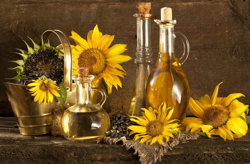 Sunflower Oil Bottles — Yellow