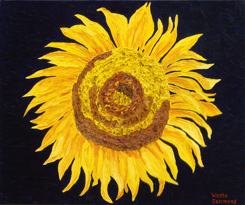 Sunflower on dark background