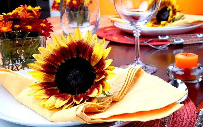 Sunflower on Napkin — Yellow