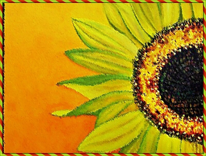 Sunflower painting with border
