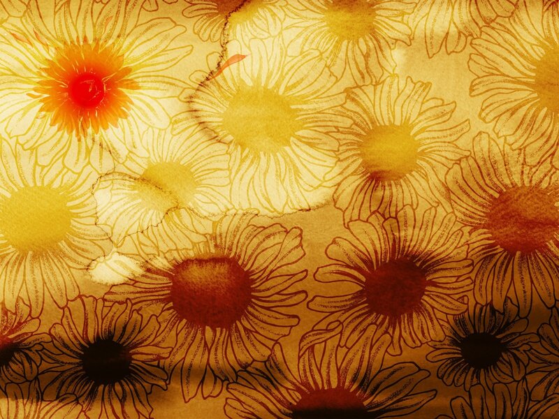 Sunflower pattern wallpaper