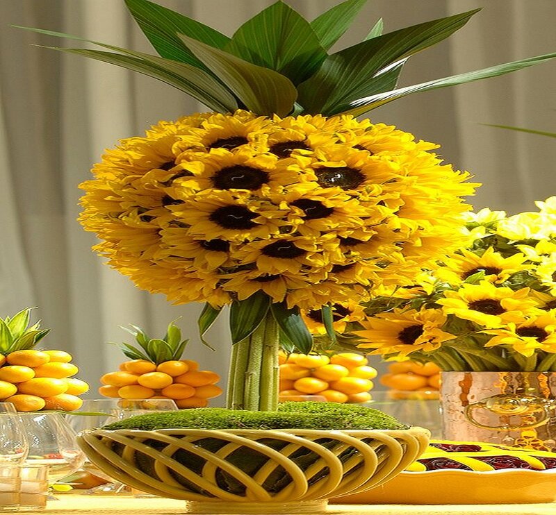 Sunflower Pineapple Arrangement