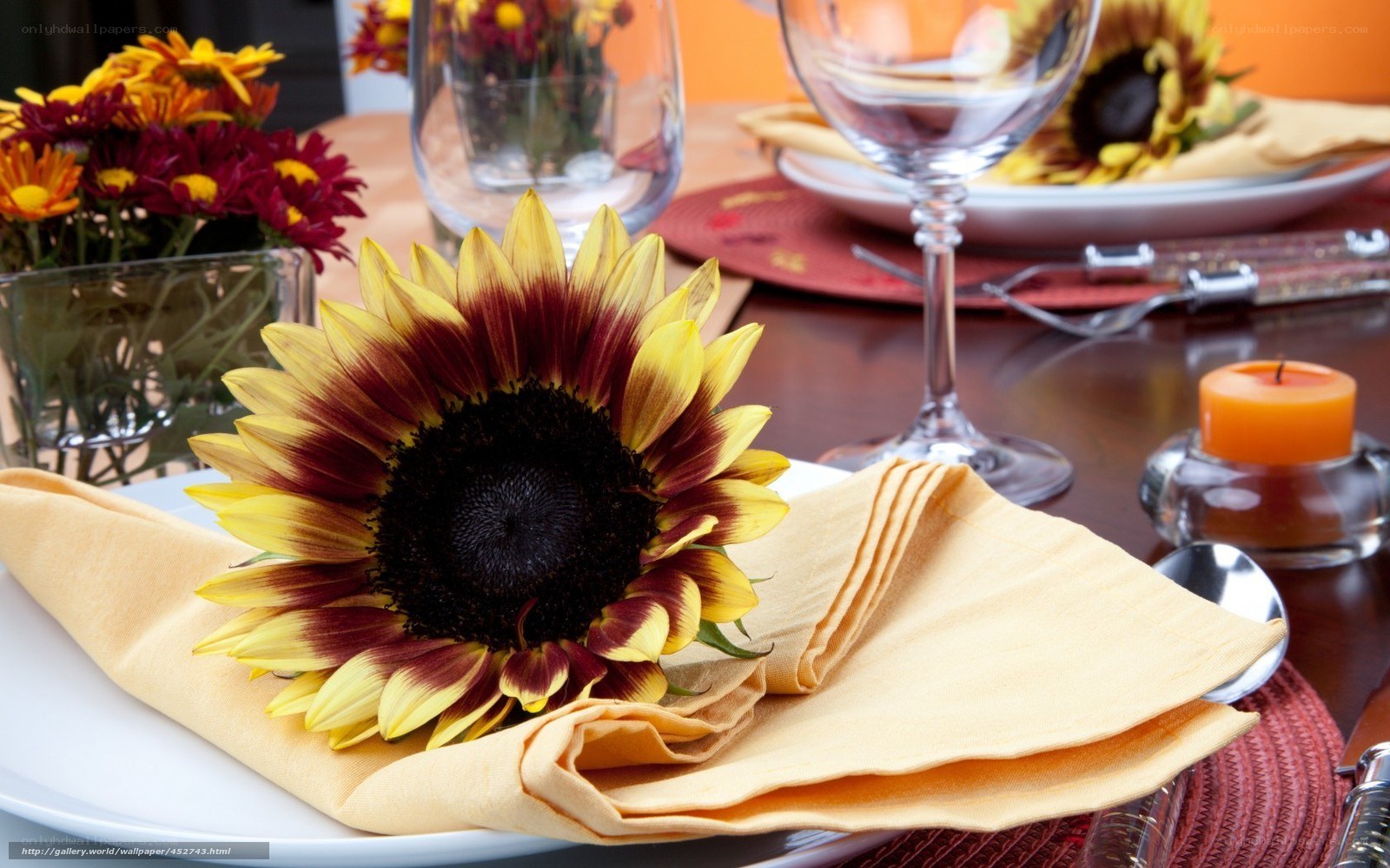 Sunflower table setting