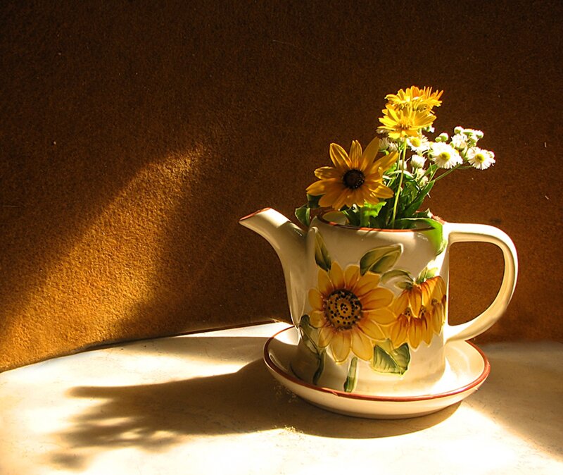 Sunflower Teapot with Flowers