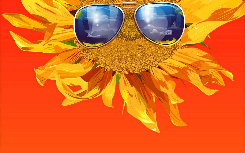 Sunflower Wearing Sunglasses