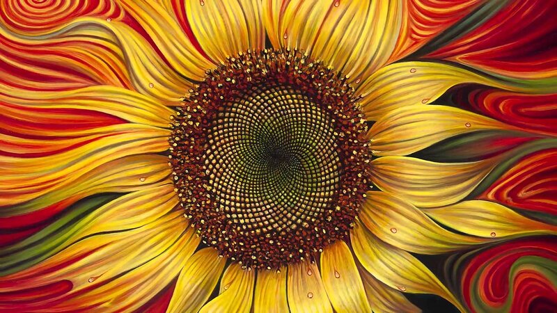 Sunflower with Spiral Center — Yellow