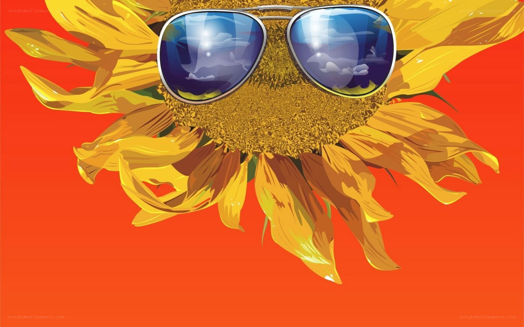 sunflower with sunglasses