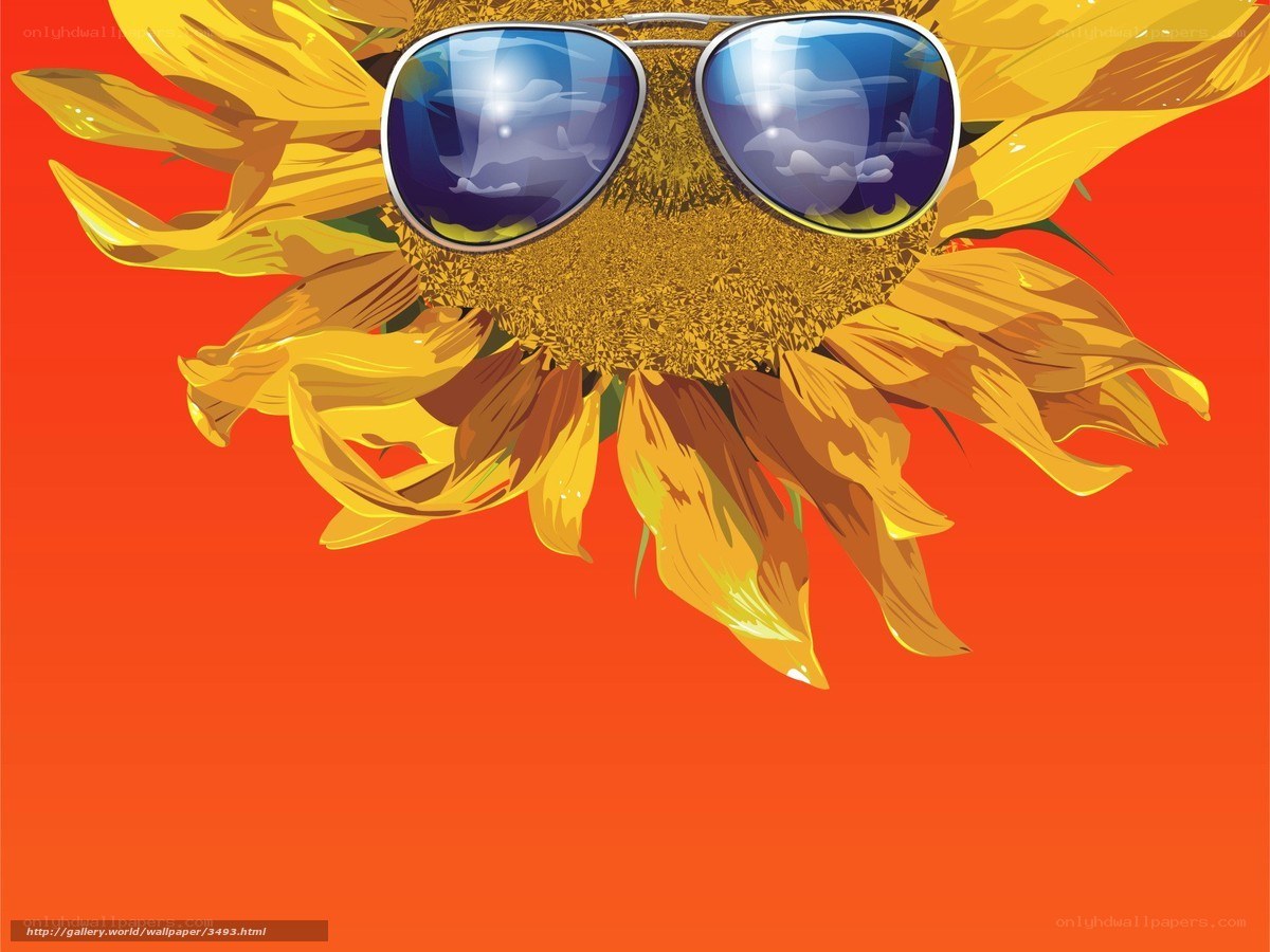 Sunflower with sunglasses