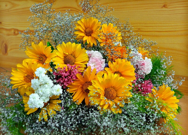Sunflowers and Baby's Breath