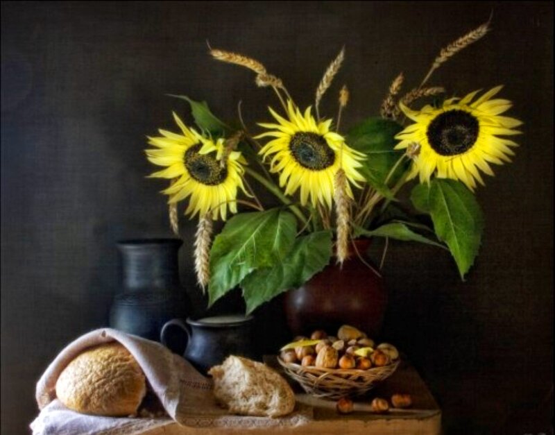 Sunflowers and Bread