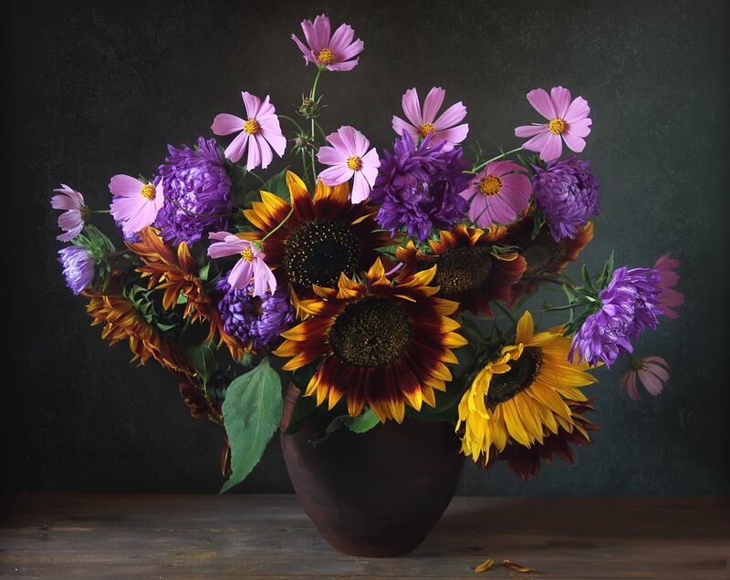 Sunflowers and Cosmos Bouquet