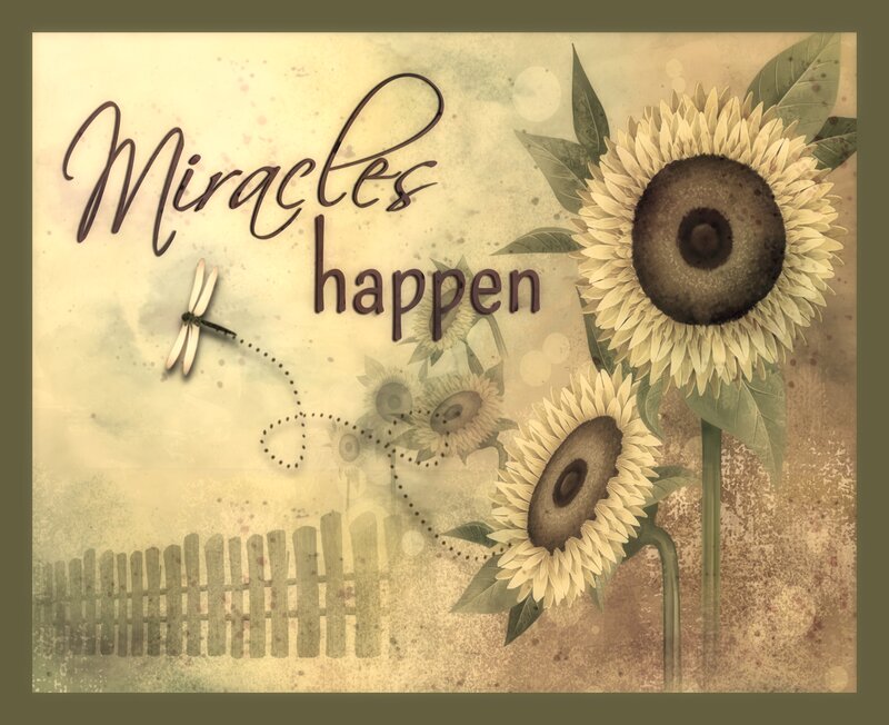 Sunflowers and Dragonfly — Beige