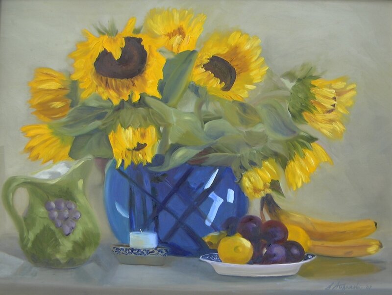 Sunflowers and Fruit