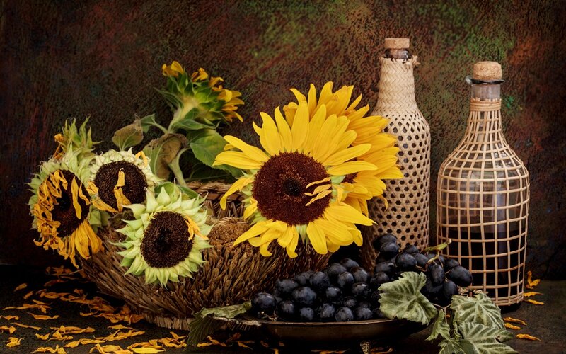 Sunflowers and Grapes