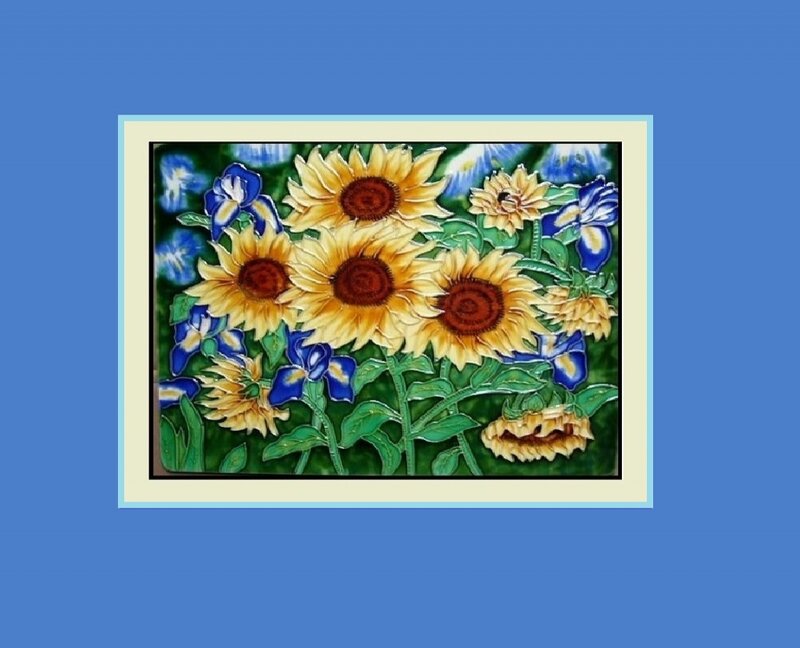 Sunflowers and Irises — Yellow