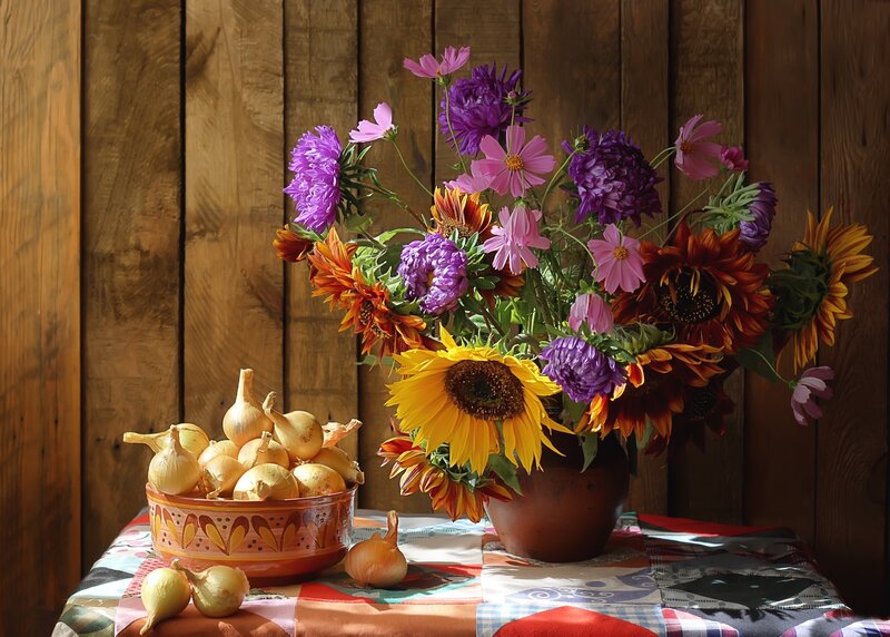Sunflowers and Onions