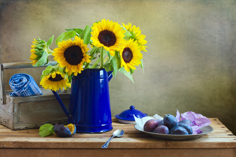 Sunflowers and Plums